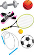 Sports objects isolated on the white