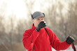 Photo: Skier drinking tea Skier drinking tea