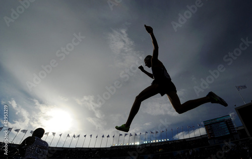Photo: Runner Jumping Silhouette Runner Jumping Silhouette