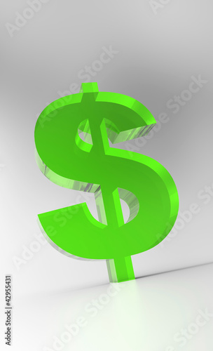 Illustration: Big Dollar Symbol - Green Glas Big Dollar Symbol - Green Glas