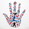 Olympics sports silhouettes hand