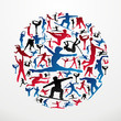 Olympics Sports silhouettes circle