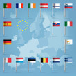 17 european union countries over european map