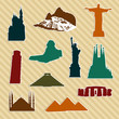 World landmark silhouettes