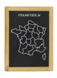 Photo: Landkarte von Frankreich auf Kreidetafel Landkarte von Frankreich auf Kreidetafel