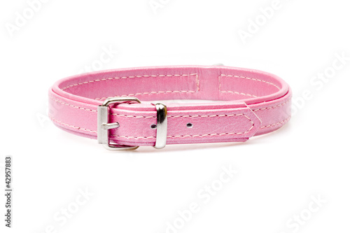 Photo: pink leather collar pink leather collar