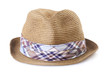 summer straw hat isolated on white background