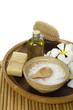 spa treatment on a bamboo mat.