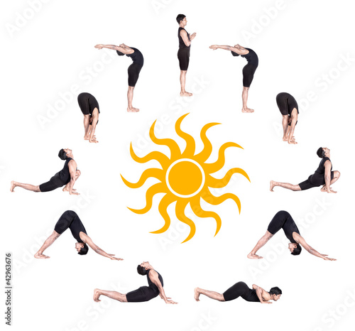 Photo: surya namaskar sun salutation surya namaskar sun salutation