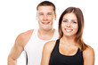 Beautiful healthy-looking couple in sports outfit
