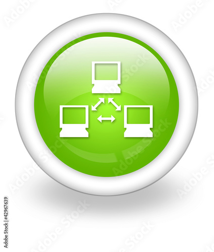 Illustration: Light Green Icon "Network" Light Green Icon "Network"