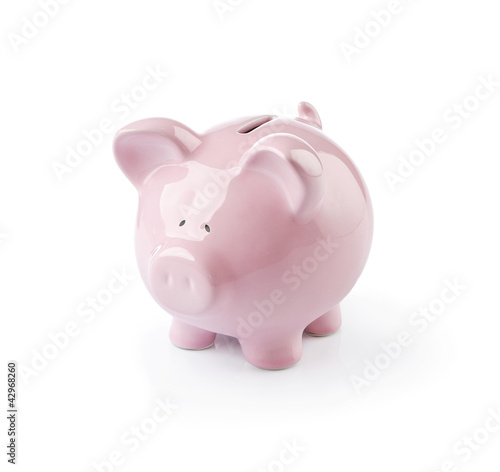 Photo: Piggy bank isolated on white background Piggy bank isolated on white background