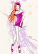 Fashion model sketch. Vector illustration