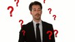 Video: a businessman with a lot of questions a businessman with a lot of questions