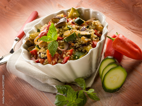 Photo: quinoa sald with vegetables, vegetarian food quinoa sald with vegetables, vegetarian food