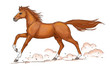 Chestnut Horse Gallop Illustration