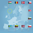 10 european union countries over european map