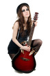 Foto: The girl with a guitar - grunge style The girl with a guitar - grunge style