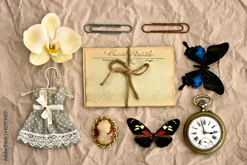 Photo: vintage things. nostalgic scrapbooking background vintage things. nostalgic scrapbooking background