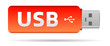 red usb key flash with text