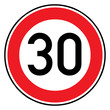 Verkehrsschild - 274 Höchstgeschwindigkeit (30)