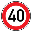 Verkehrsschild - 274 Höchstgeschwindigkeit (40)