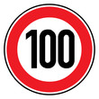 Verkehrsschild - 274 Höchstgeschwindigkeit (100)