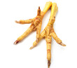 Chicken feet on white background