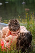 Young couple on the shore