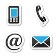Contact web and internet icons set