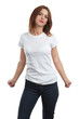 Sexy female with blank white shirt