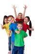 Photo: Group of children with hands and thumbs up Group of children with hands and thumbs up
