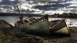 Shipwrecks by a Scottish loch