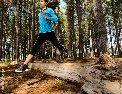 Photo: forest running woman forest running woman