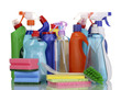 Cleaning items isolated on white