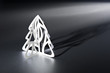 Paper cut Christmas tree in black and white