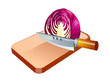 Vector: vector icon cabbage and knife vector icon cabbage and knife