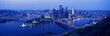 Photo: Panoramic evening view of Pittsburgh, PA with West End Bridge, and Allegheny, Monongahela and Ohio Rivers Panoramic evening view of Pittsburgh, PA with West End Bridge, and Allegheny, Monongahela and Ohio Rivers