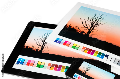 Photo: Color checking mobile devices Color checking mobile devices