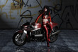 Maedchen mit Motorrad 4
