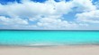 Formentera turquoise beach white sand and blue summer sky