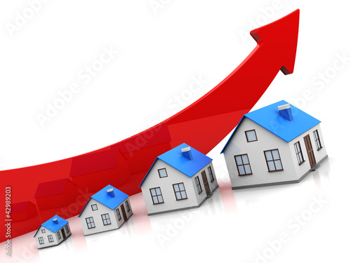 Illustration: House and red arrow House and red arrow