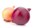 Red and gold onion bulbs