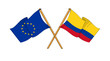 Illustration: European Union and Colombia alliance and friendship European Union and Colombia alliance and friendship