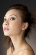 Woman with makeup and hairdo