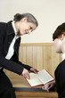 Student getting some advice from her teacher