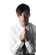 Businessman begging