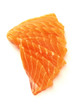 Raw salmon pieces