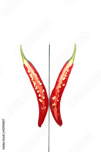 Photo: Chilli sliced into half Chilli sliced into half