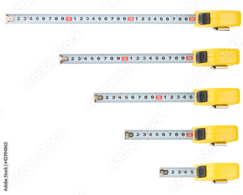 Photo: set of tape measure isolated on white set of tape measure isolated on white